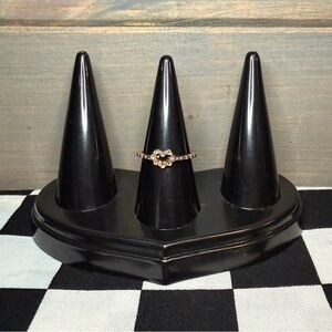 Open Heart Rhinestone Ring